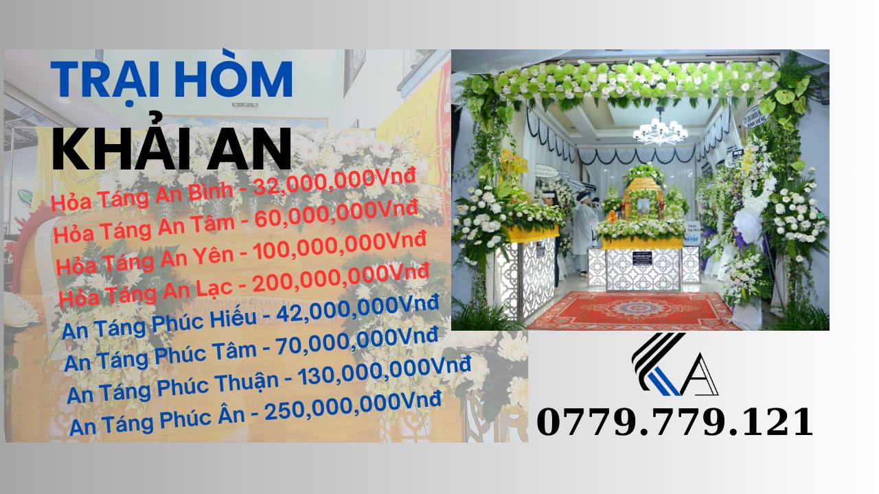 trại hòm khải an báo giá dịch vụ tang lễ